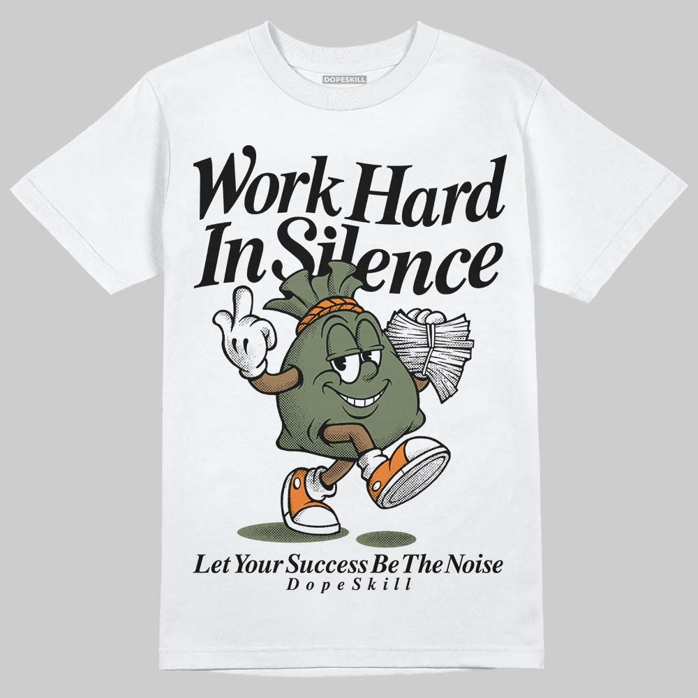 Jordan 4 Retro OG SP Undefeated (2025) DopeSkill T-Shirt Work Hard In Silence Graphic Streetwear - White