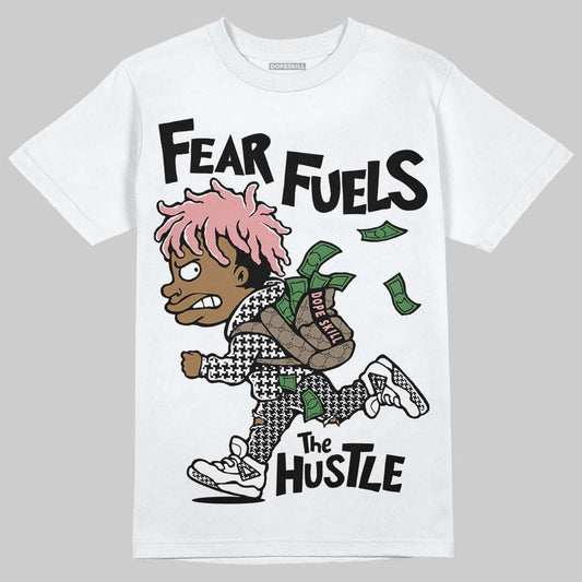Harris Tweed x Wmns Dunk Low 'Black Phantom' DopeSkill T-Shirt Fear Fuels The Hustle Graphic Streetwear - White