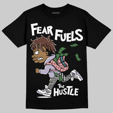Harris Tweed x Dunk Low Denim Turquoise and Baroque Brown DopeSkill T-Shirt Fear Fuels The Hustle Graphic Streetwear - Black