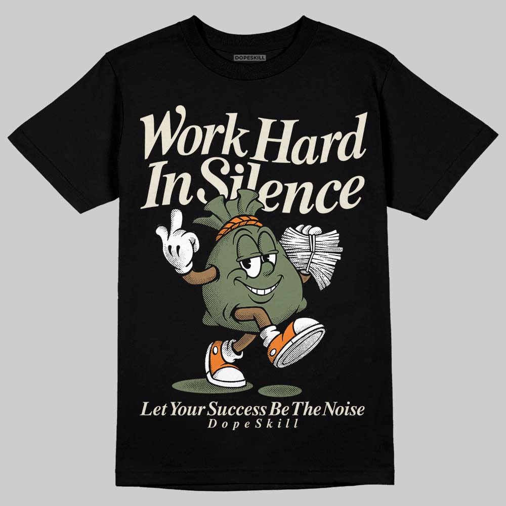 Jordan 4 Retro OG SP Undefeated (2025) DopeSkill T-Shirt Work Hard In Silence Graphic Streetwear Black