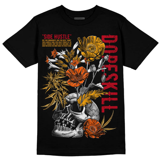 Jordan 7 Citrus DopeSkill T-Shirt Side Hustle Graphic Streetwear - Black