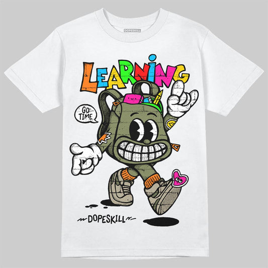 Olive Sneakers DopeSkill T-Shirt Learning Graphic Streetwear - White