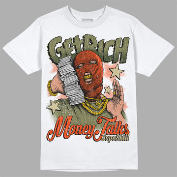 Olive Sneakers DopeSkill T-Shirt Get Rich Graphic Streetwear - White