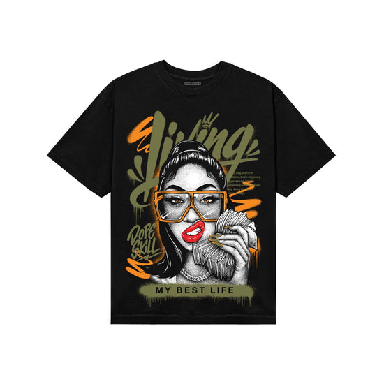 Olive Sneakers DopeSkill T-Shirt Living My Best Life Graphic Streetwear - Black