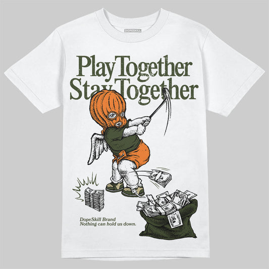 Olive Sneakers DopeSkill T-Shirt Play together, Stay together Graphic Streetwear - White