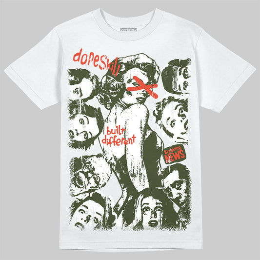 Olive Sneakers DopeSkill T-Shirt Built Different Graphic Streetwear - White