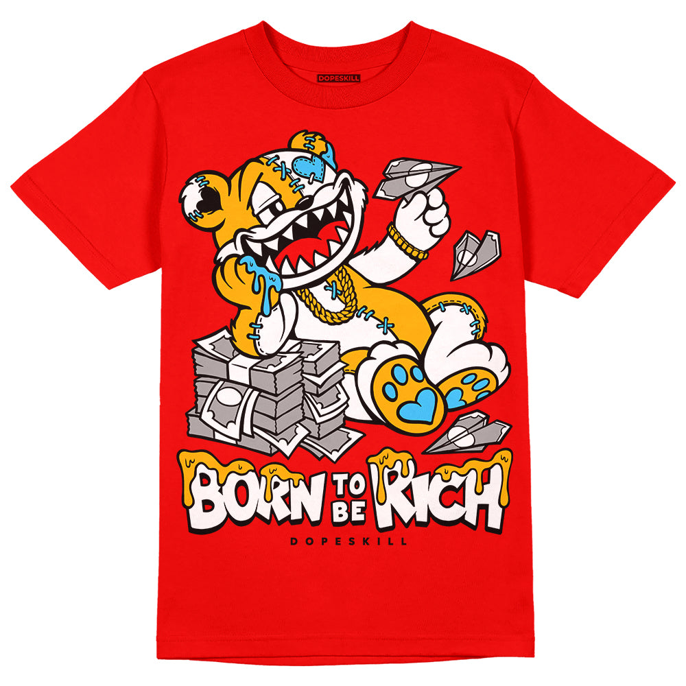 Red Sneakers DopeSkill Red T-shirt Born To Be Rich Graphic Streetwear