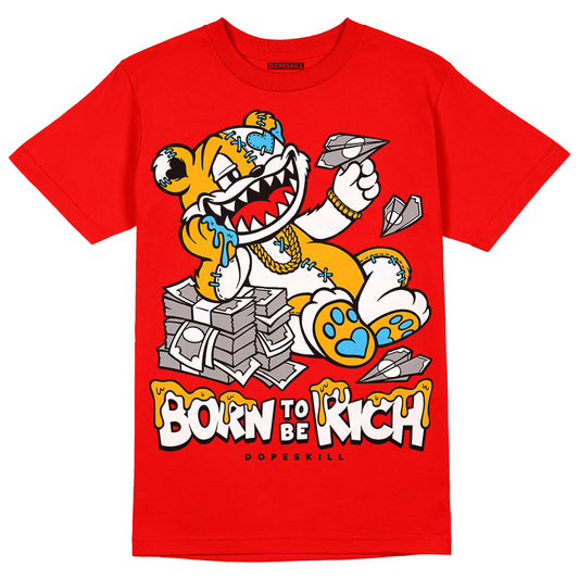 Red Sneakers DopeSkill Red T-shirt Born To Be Rich Graphic Streetwear