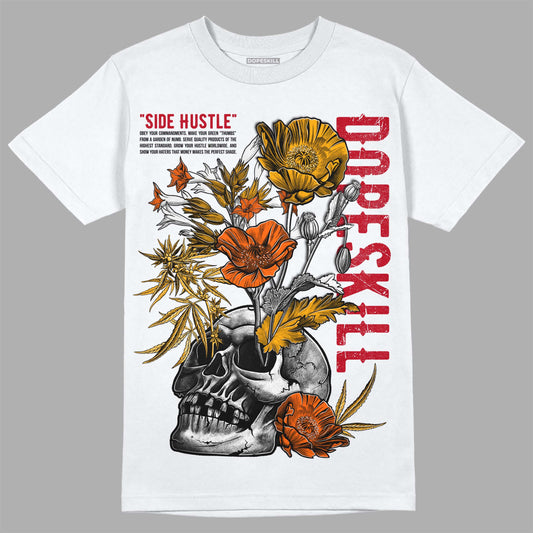 Jordan 7 Citrus DopeSkill T-Shirt Side Hustle Graphic Streetwear - White 