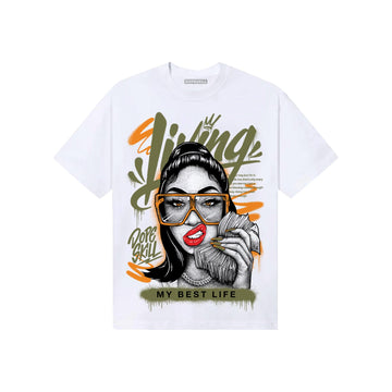 Olive Sneakers DopeSkill T-Shirt Living My Best Life Graphic Streetwear - White