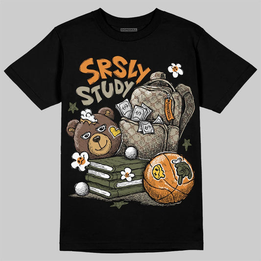 Olive Sneakers DopeSkill T-Shirt SRSLY Study Graphic Streetwear - Black