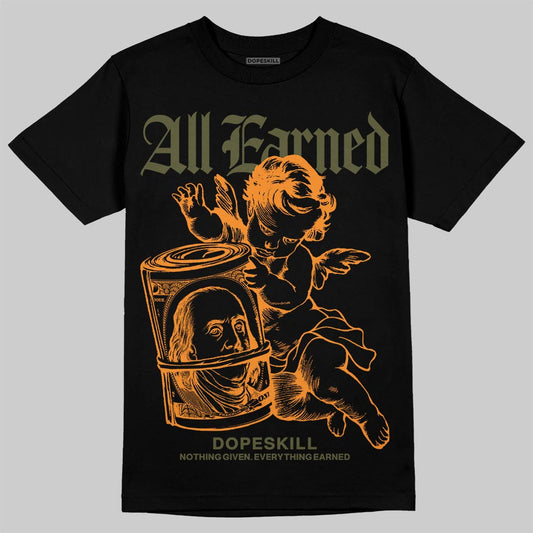 Olive Sneakers DopeSkill T-Shirt All Earned Graphic Streetwear - black