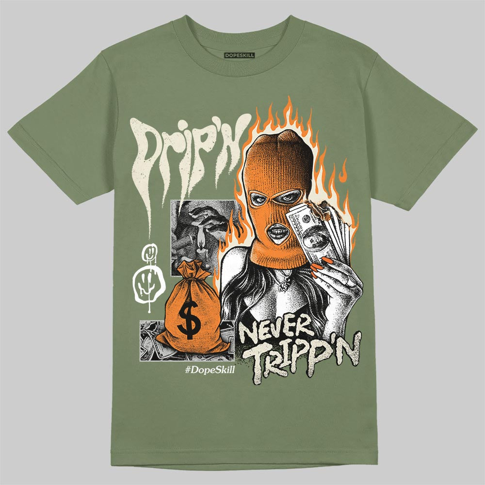 Jordan 4 Retro OG SP Undefeated (2025) DopeSkill T-Shirt Drip'n Never Tripp'n Graphic Streetwear - Military Green