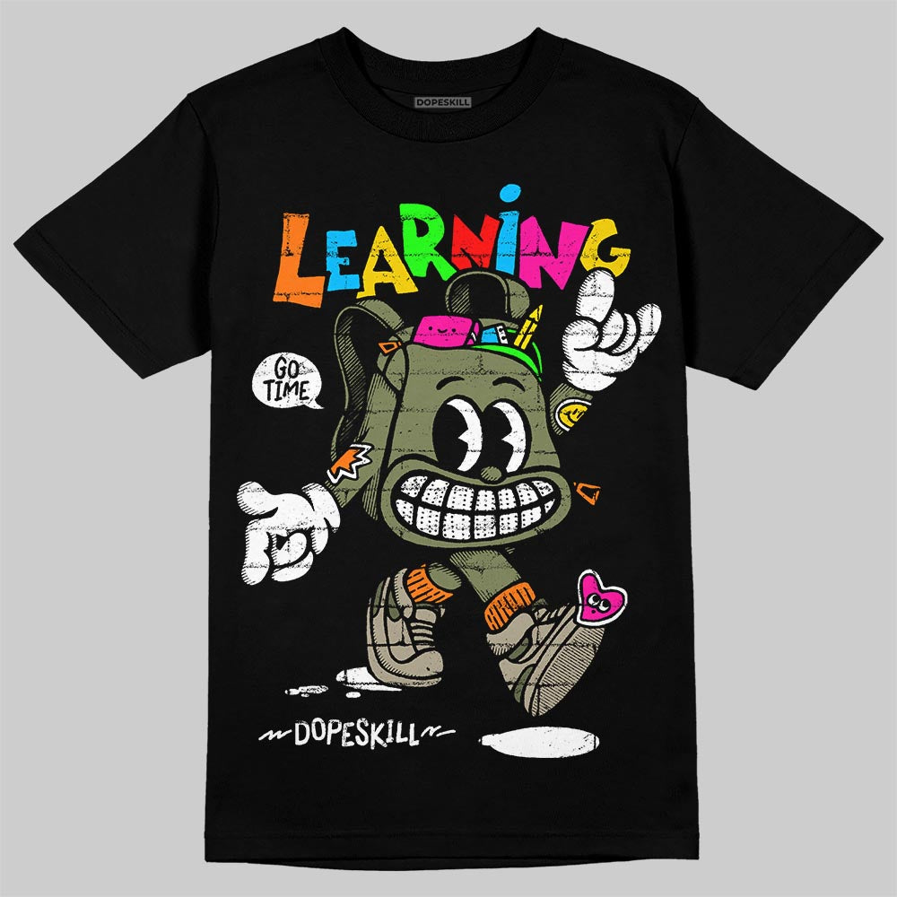 Olive Sneakers DopeSkill T-Shirt Learning Graphic Streetwear - Black