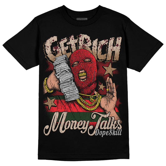 Dunk Low Freddy Krueger DopeSkill T-Shirt Get Rich Graphic Streetwear - Black