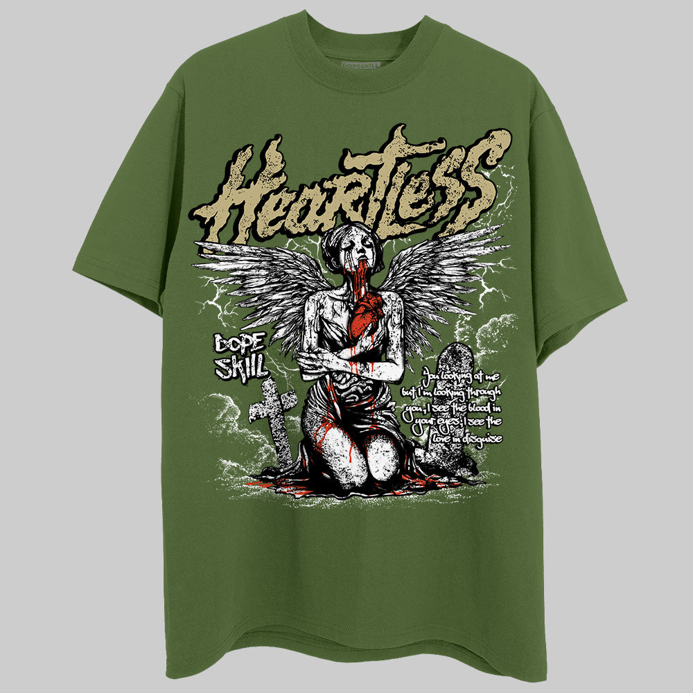 Olive Sneakers DopeSkill Olive T-Shirt Heartless Graphic Streetwear