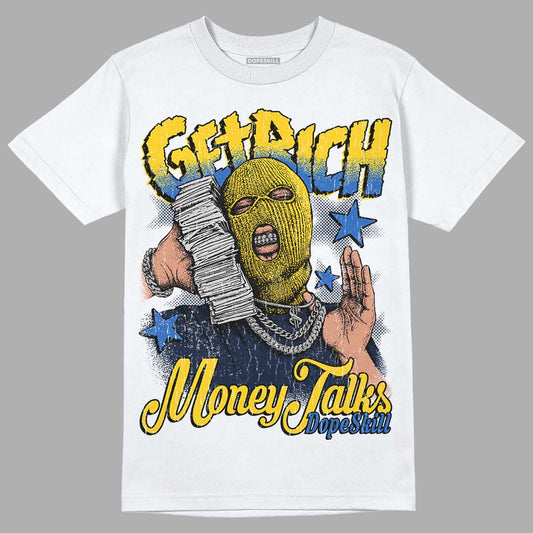 Dunk Low Vintage “Michigan” DopeSkill T-Shirt Get Rich Graphic Streetwear - White