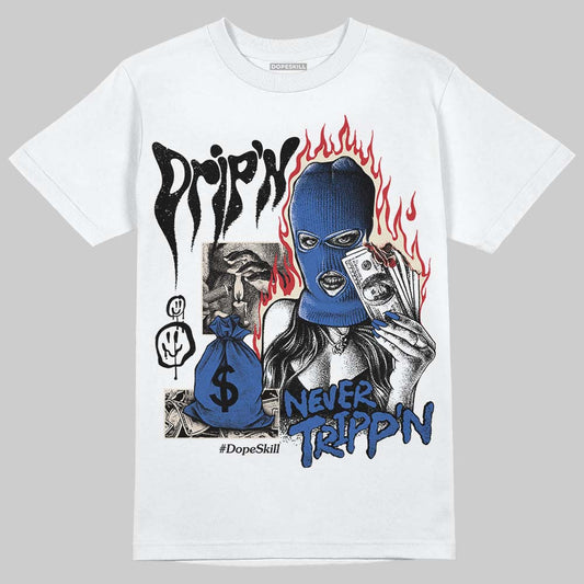 Jordan 1 Low Travis Scott x Fragment DopeSkill T-Shirt Drip'n Never Tripp'n Graphic Streetwear - White