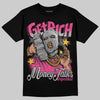 Asics Gel-1130 Pink Glo/ Black DopeSkill T-Shirt Get Rich Graphic Streetwear - Black
