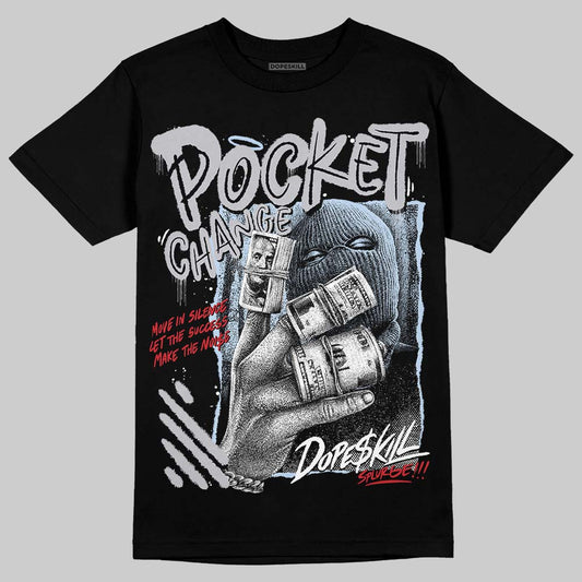 Jordan 5 Retro OG Black Metallic Reimagined DopeSkill T-Shirt Pocket Change Graphic Streetwear - Black