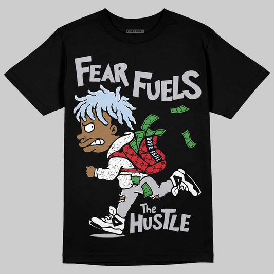 Jordan 5 Retro OG Black Metallic Reimagined DopeSkill T-Shirt Fear Fuels The Hustle Graphic Streetwear - Black