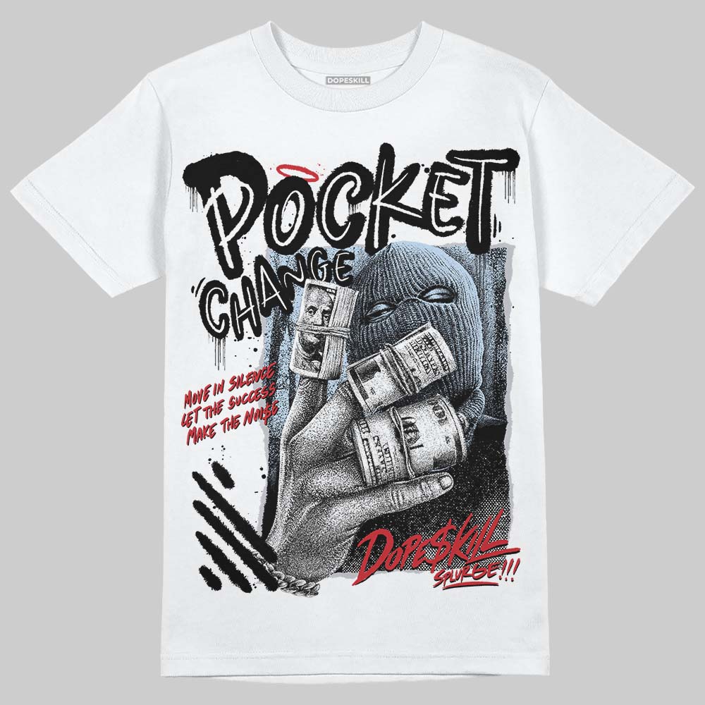Jordan 5 Retro OG Black Metallic Reimagined DopeSkill T-Shirt Pocket Change Graphic Streetwear - White