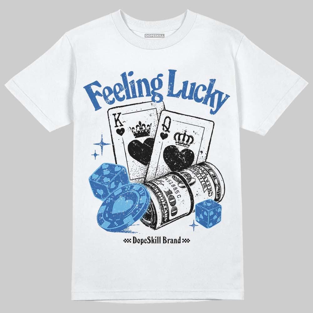 Jordan Retro 12 Blueberry DopeSkill T-Shirt Feeling Lucky Graphic Streetwear - White