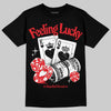 Jordan 11 Retro Cherry DopeSkill T-Shirt Feeling Lucky Graphic Streetwear - Black