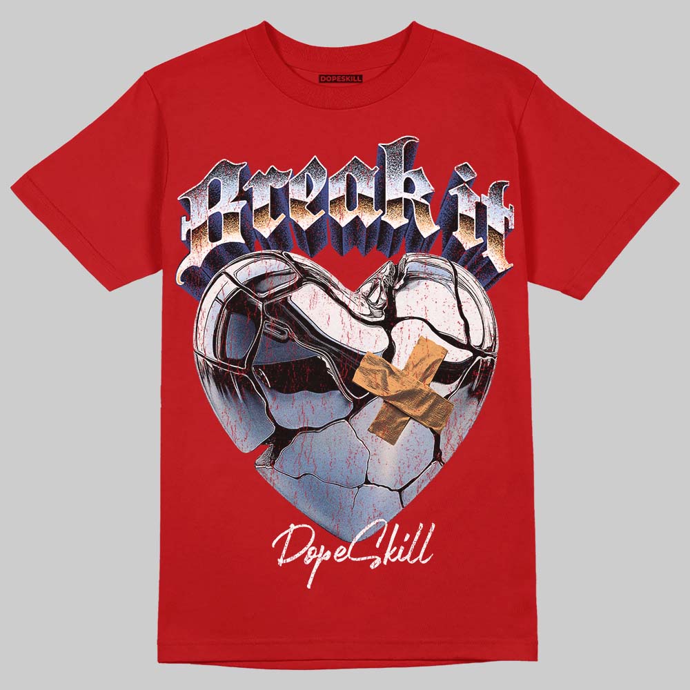 Jordan 11 Retro Cherry DopeSkill T-Shirt Break It Graphic Streetwear - Red