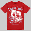 Jordan 11 Retro Cherry DopeSkill T-Shirt Feeling Lucky Graphic Streetwear - red
