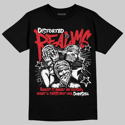 Black and White Sneakers DopeSkill T-Shirt Distorted Realms Graphic Streetwear - Black