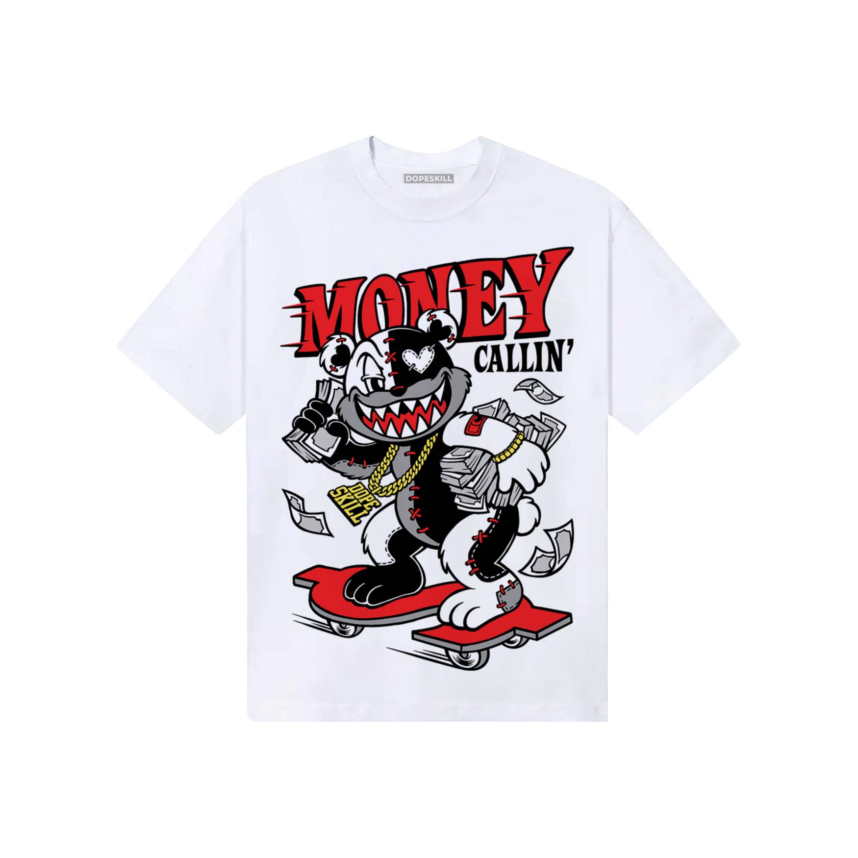 Black and White Sneakers DopeSkill T-Shirt Money Callin' Graphic Streetwear - White