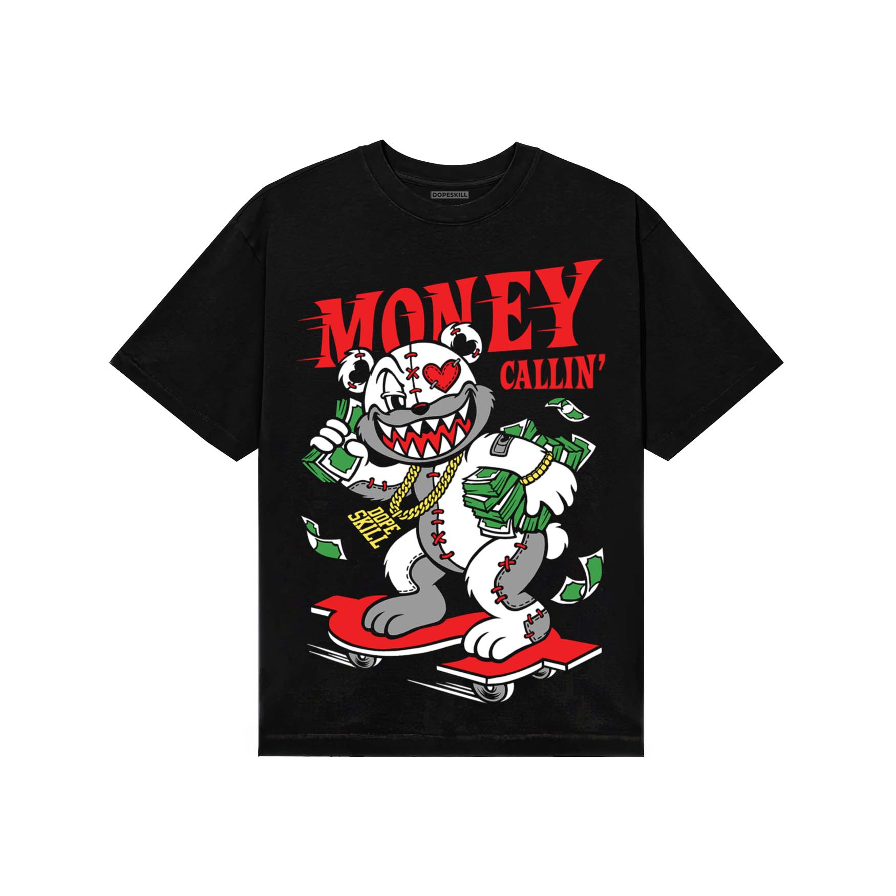 Black and White Sneakers DopeSkill T-Shirt Money Callin' Graphic Streetwear - Black