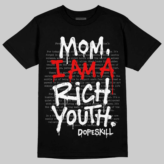 Black and White Sneakers DopeSkill T-Shirt Mom, I Am A Rich Youth Graphic Streetwear - Black