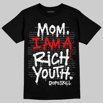 Black and White Sneakers DopeSkill T-Shirt Mom, I Am A Rich Youth Graphic Streetwear - Black