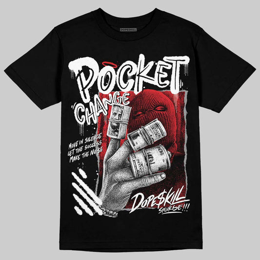 Black and White Sneakers DopeSkill T-Shirt Pocket Change Graphic Streetwear - Black