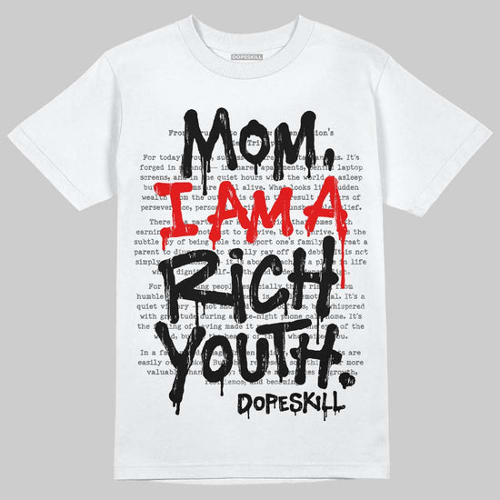 Black and White Sneakers DopeSkill T-Shirt Mom, I Am A Rich Youth Graphic Streetwear - White