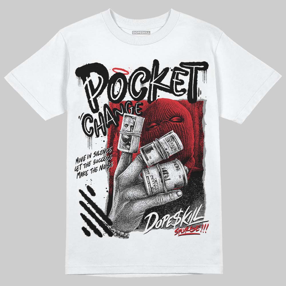 Black and White Sneakers DopeSkill T-Shirt Pocket Change Graphic Streetwear - White