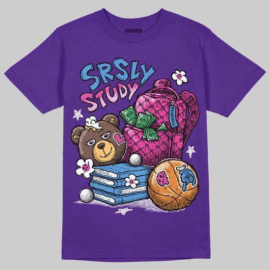 Jordan 13 Court Purple DopeSkill T-Shirt Fear Fuels The Hustle Graphic Streetwear - Purple