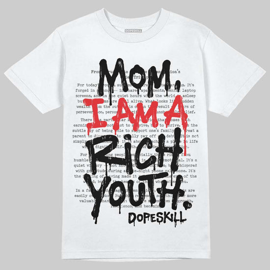 Dunk Low Panda White Black DopeSkill T-Shirt Mom, I Am A Rich Youth Graphic Streetwear - White