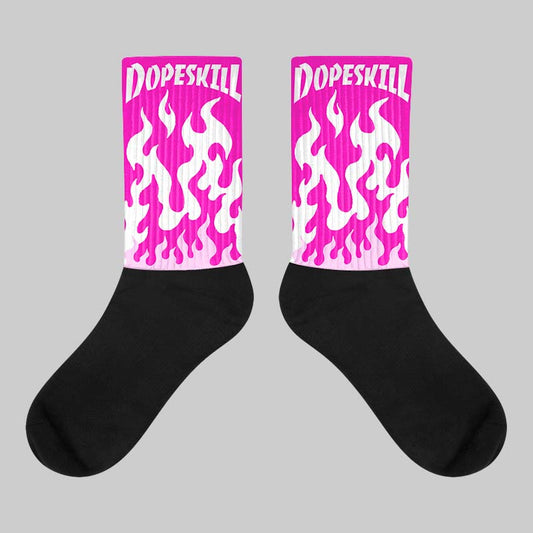 Dunk Low GS “Active Fuchsia” DopeSkill Sublimated Socks FIRE Graphic Streetwear