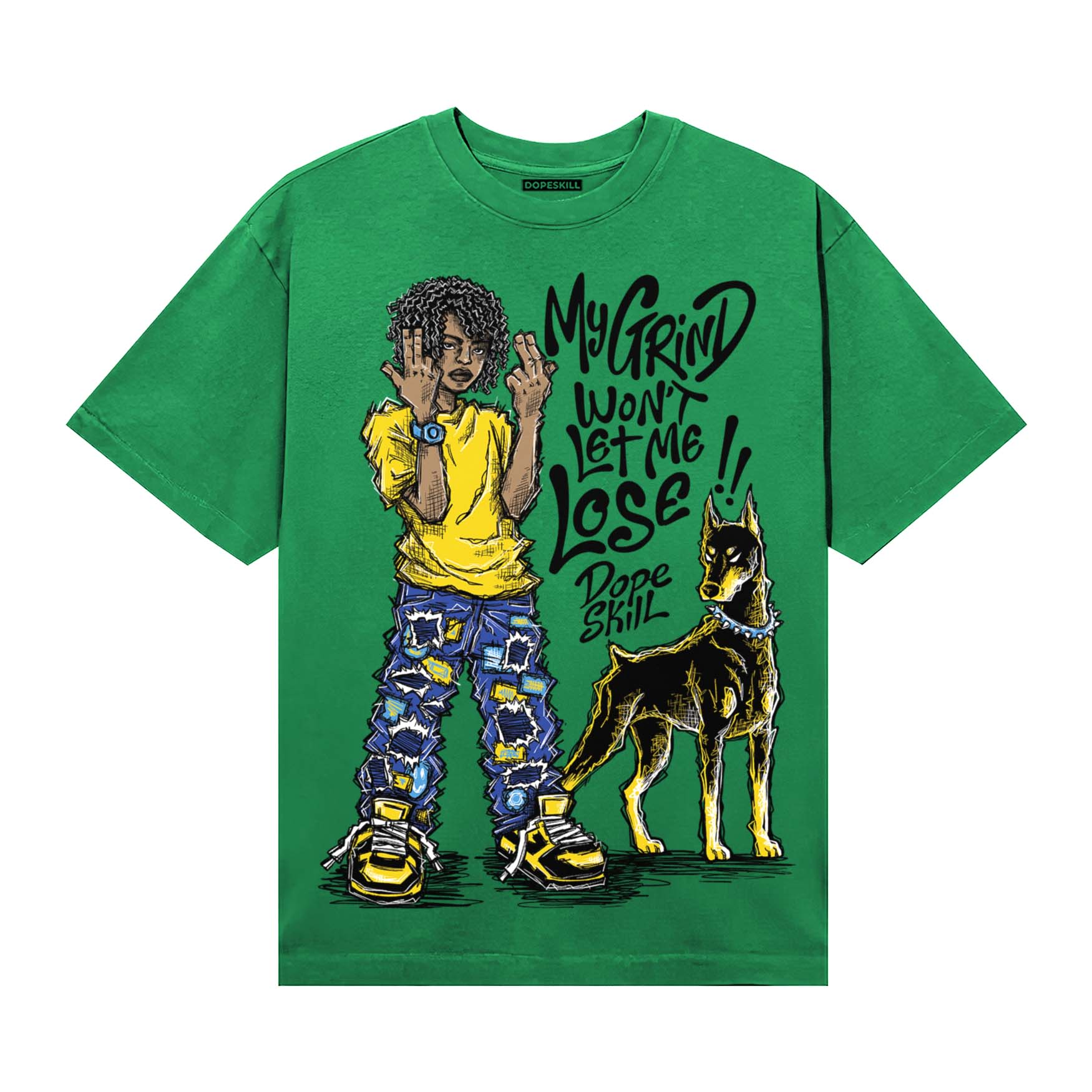 Green Sneakers DopeSkill T-Shirt My Grind Won't Let Me Lose Graphic Streetwear - Irish Green