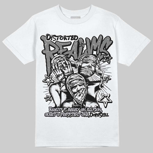 Grey Sneakers DopeSkill T-Shirt Distorted Realms Graphic Streetwear - White