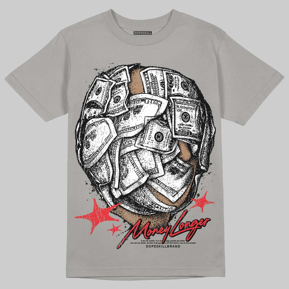 Grey Sneakers DopeSkill T-Shirt Money Longer Graphic Streetwear - Gravel