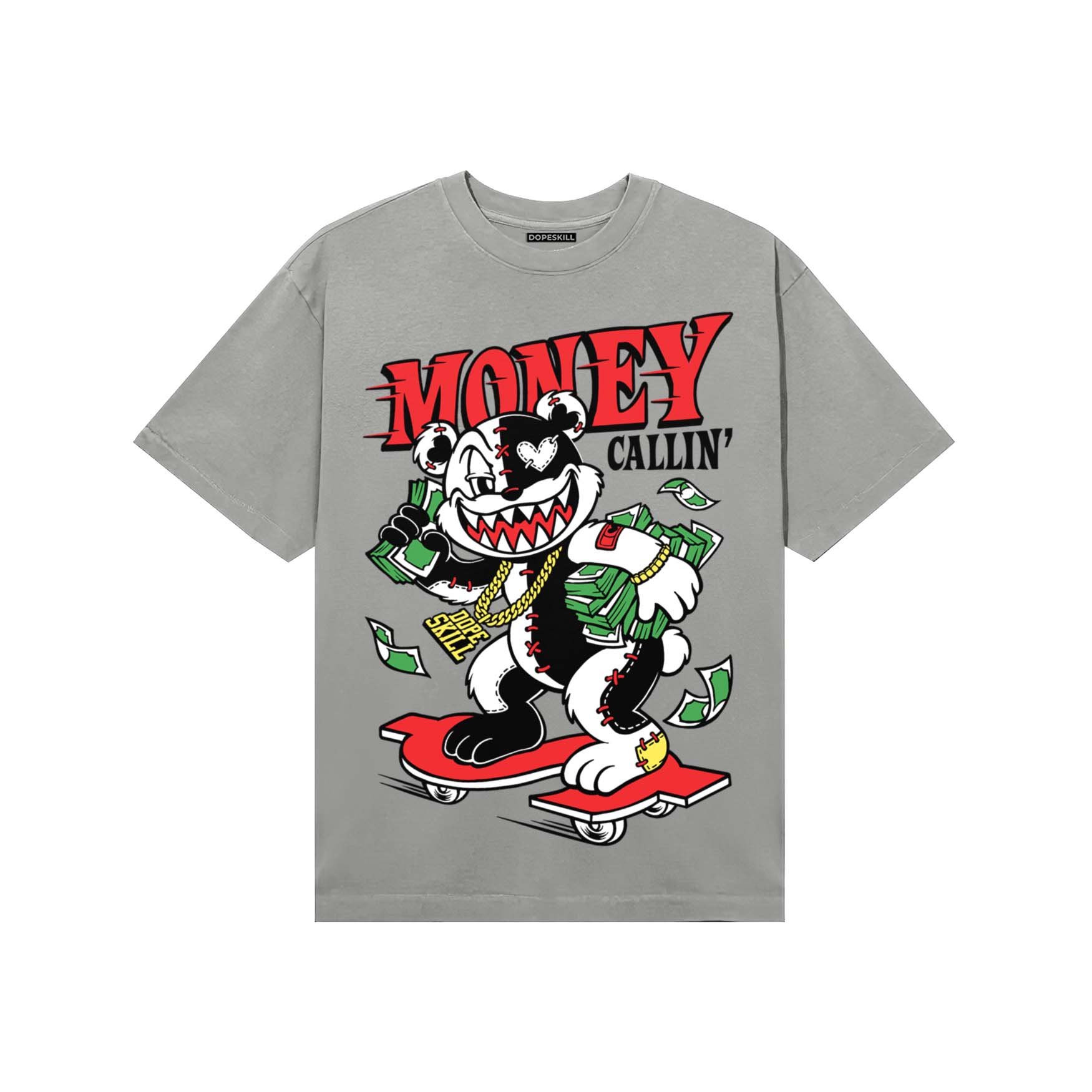Grey Sneakers DopeSkill T-Shirt Money Callin' Graphic Streetwear - Gravel