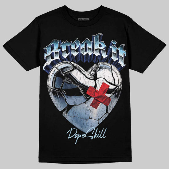 Jordan 11 Retro Legend Blue DopeSkill T-Shirt Break It Graphic Streetwear - Black