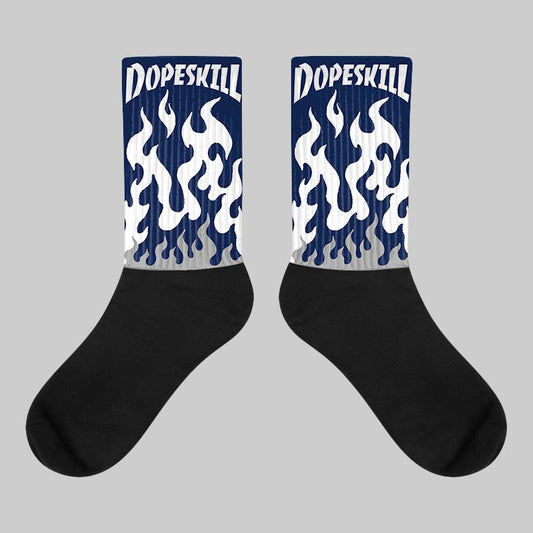 Jordan 3 "Midnight Navy" DopeSkill Sublimated Socks FIRE Graphic Streetwear