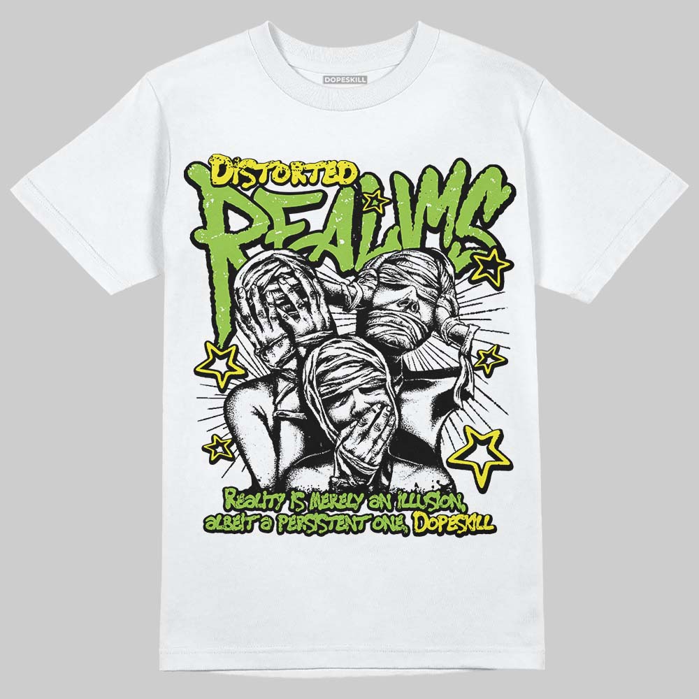 Neon Green Sneakers DopeSkill T-Shirt Distorted Realms Graphic Streetwear - White