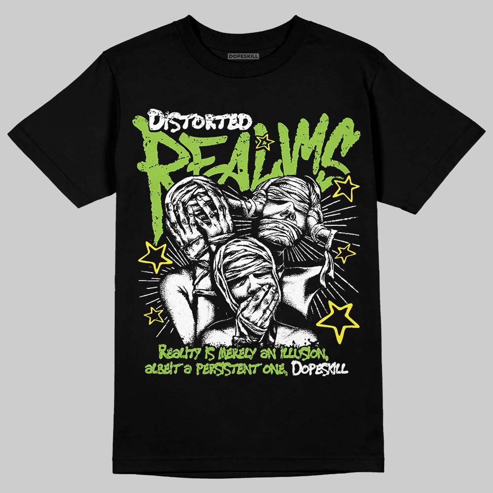 Neon Green Sneakers DopeSkill T-Shirt Distorted Realms Graphic Streetwear - Black