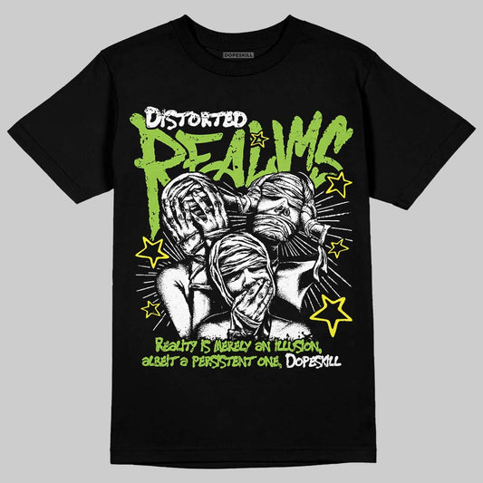 Neon Green Sneakers DopeSkill T-Shirt Distorted Realms Graphic Streetwear - Black